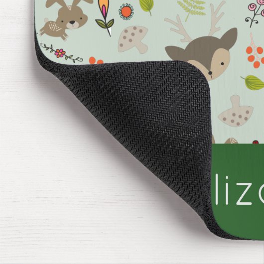 Niedliche Waldbewohner Tiermuster Mousepad (Ecke)