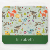 Niedliche Waldbewohner Tiermuster Mousepad (Vorne)