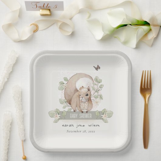 Niedliche Waldblumendusche Pappteller (Hochzeit)