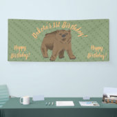 Niedliche Waldbraune Bärenkuppe Geburtstag Banner (Messe)