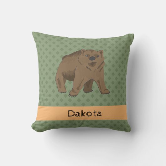 Niedliche Waldbraune Bärenkuppe Kissen (Vorderseite)