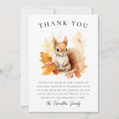 Niedliche Waldereichhörnchen Herbstdusche Dankeskarte (Vorderseite)