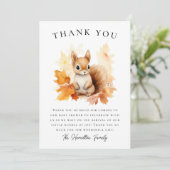 Niedliche Waldereichhörnchen Herbstdusche Dankeskarte (Stehend Vorderseite)