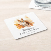 Niedliche Waldereichhörnchen Herbstdusche Rechteckiger Pappuntersetzer (angewinkelt)