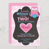 Niedliche Waldeulen-Geburtstagseinladung 5 Einladung (Vorne/Hinten)