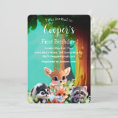 Niedliche Waldfreunde Fuchs-Raccoon-Reh (Stehend Vorderseite)