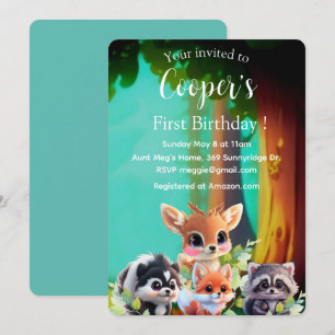 Niedliche Waldfreunde Fuchs-Raccoon-Reh