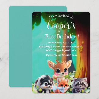 Niedliche Waldfreunde Fuchs-Raccoon-Reh