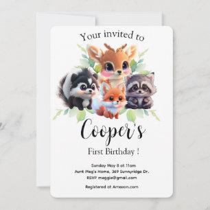 Niedliche Waldfreunde Fuchs-Raccoon-Reh