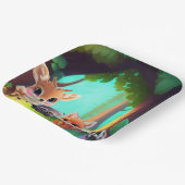 Niedliche Waldfreunde Fuchs-Raccoon-Reh Pappteller (Gewinkelt)