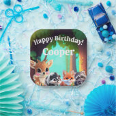 Niedliche Waldfreunde Fuchs-Raccoon-Reh Pappteller (Party)