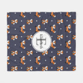 Niedliche Waldfüchse Polka Dosen Personalisiert Fleecedecke (Vorderseite (Horizontal))
