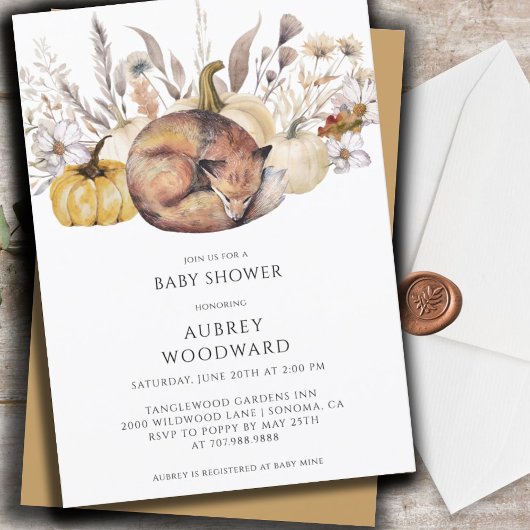 Niedliche Waldfüßer Pumpkins Herbst Einladung