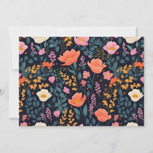 Niedliche Waldfüßer Wasserfarbe Flora 3. Geburtsta Einladung (Rückseite)