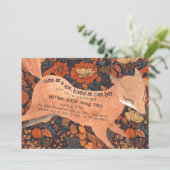 Niedliche Waldfüßer Wasserfarbe Herbst 3. Geburtst Einladung (Stehend Vorderseite)