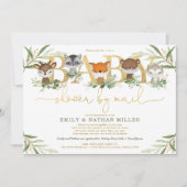 Niedliche Waldgrün Gold Kinderdusche per Mail Einladung (Vorderseite)