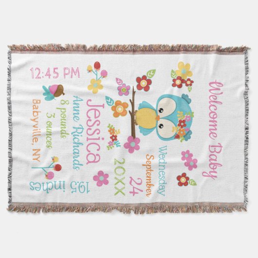 Niedliche Waldhühner-Junggeburtsdaten Decke (Vorderseite)