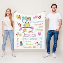 Niedliche Waldhühner-Junggeburtsdaten Fleecedecke