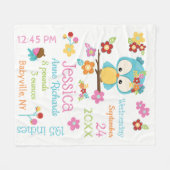 Niedliche Waldhühner-Junggeburtsdaten Fleecedecke (Vorderseite (Horizontal))