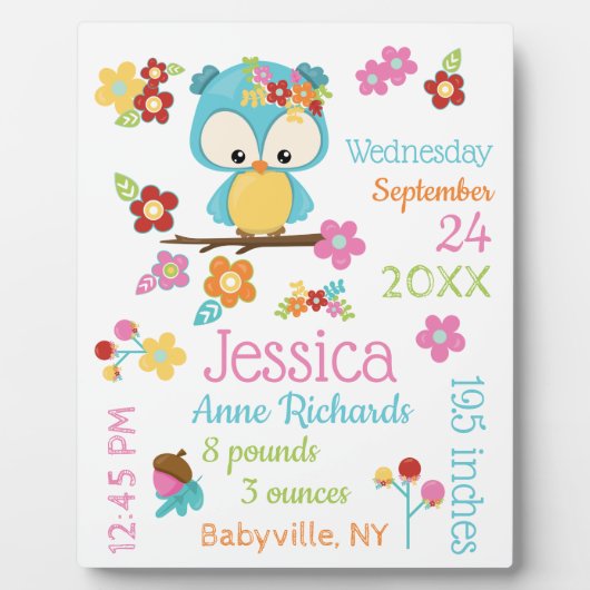 Niedliche Waldhühner-Junggeburtsdaten Fotoplatte (Vorderseite)