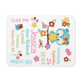 Niedliche Waldhühner-Junggeburtsdaten Magnet (Horizontal)