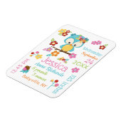 Niedliche Waldhühner-Junggeburtsdaten Magnet (Linke Seite)