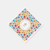 Niedliche Waldkaninchen schwingen farbenfrohe Polk Serviette (Ecke)