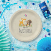 Niedliche Waldkreaturen Cartoon Kinderdusche Pappteller (Party)