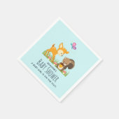 Niedliche Waldkreaturen Cartoon Kinderdusche Serviette (Ecke)