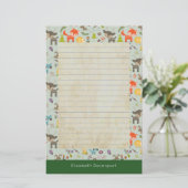 Niedliche Waldkreaturen Tiermuster mit Linienführu Briefpapier (Stehend Vorderseite)