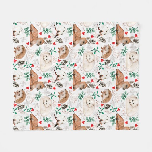 Niedliche Waldkritter Fleece Blanket (Vorderseite (Horizontal))
