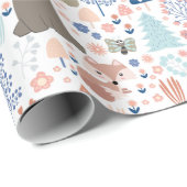 Niedliche Waldkritter Geschenkpapier (Rolleneckpunkt)
