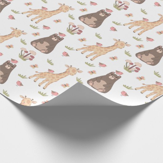 Niedliche Waldkritter Geschenkpapier (Ecke)