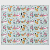 Niedliche Waldkritter Geschenkpapier (Flach)