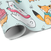 Niedliche Waldkritter Geschenkpapier (Rolleneckpunkt)