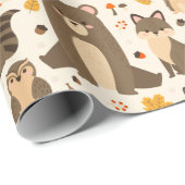 Niedliche Waldkritter Geschenkpapier (Rolleneckpunkt)