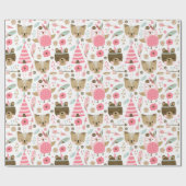Niedliche Waldkritter Geschenkpapier (Flach)