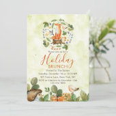 Niedliche Waldlandfox Holiday Brunch Rustikale Was Einladung (Stehend Vorderseite)