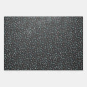 Niedliche Waldlandfox Schwarze Weihnachten Geschenkpapier Set (Vorderseite 3)