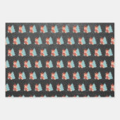 Niedliche Waldlandfox Schwarze Weihnachten Geschenkpapier Set (Vorderseite 2)