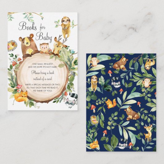 Niedliche Waldlandschaft Kinderdusche buchen Begleitkarte (Vorne/Hinten)