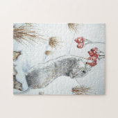 niedliche Waldmaus Winterschneewelt Puzzle (Horizontal)