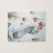 niedliche Waldmaus Winterschneewelt Puzzle (Horizontal)