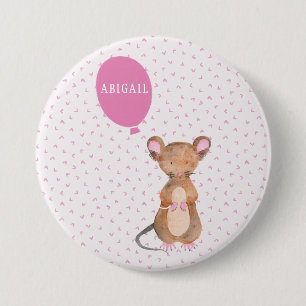 Niedliche Waldmäusepersonalisierter Kinder Button