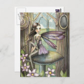 Niedliche Waldmühle auf Mushroom Blume Faeri Postkarte (Vorne/Hinten)