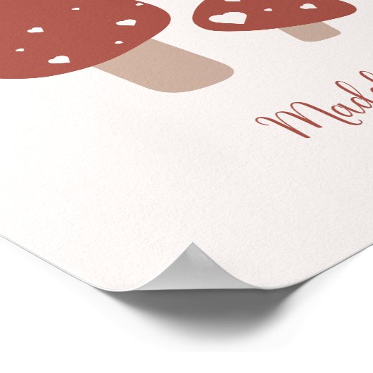 Niedliche Waldmushroom Minimalistisch Poster (Ecke)