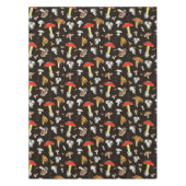 Niedliche Waldpolster-Pilze aus dunkelbraunem Anba Tischdecke (Vorderseite)