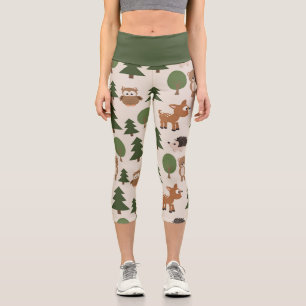 Niedliche Waldtierart Capri Leggings