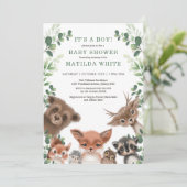 Niedliche Waldtierdusche Einladung (Stehend Vorderseite)