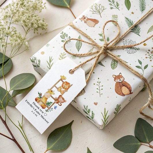 Niedliche Waldtierdusche Geschenkanhänger